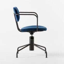 Nyle Navy Blue Velvet Office Chair -Furniture Sales Store NyleNavyVlvtChairSDSSS23