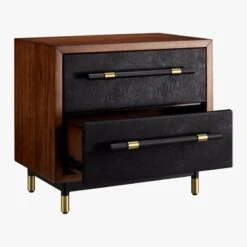 Oberlin 2-Drawer Faux Leather And Wood Nightstand -Furniture Sales Store OberlinNighstandAVS18