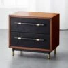Oberlin 2-Drawer Faux Leather And Wood Nightstand