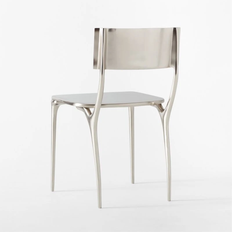 Oro Polished Silver Dining Chair 7 Oro Polished Silver Dining Chair - Image 7
