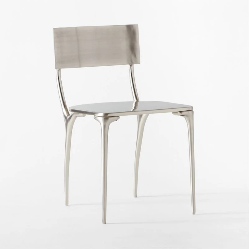Oro Polished Silver Dining Chair 5 Oro Polished Silver Dining Chair - Image 5