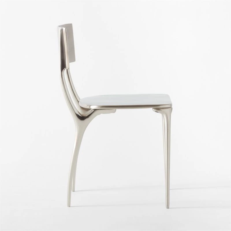 Oro Polished Silver Dining Chair 6 Oro Polished Silver Dining Chair - Image 6