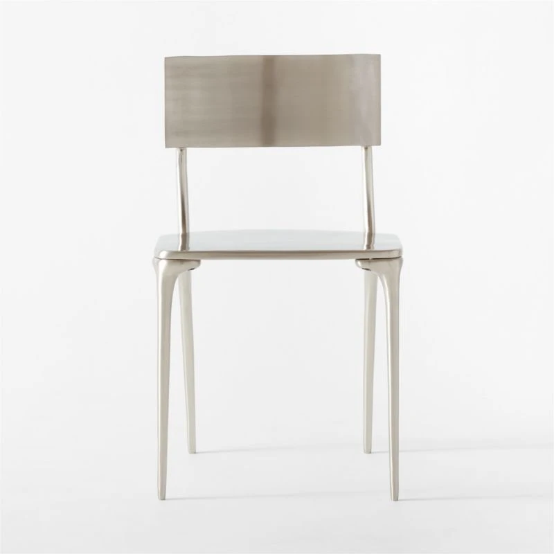 Oro Polished Silver Dining Chair 4 Oro Polished Silver Dining Chair - Image 4