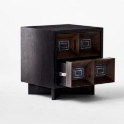Paseo 2-Drawer Carved Black Oak Wood Nightstand 10 Paseo 2-Drawer Carved Black Oak Wood Nightstand -Furniture Sales Store PaseoNightstand3QAVSSF21