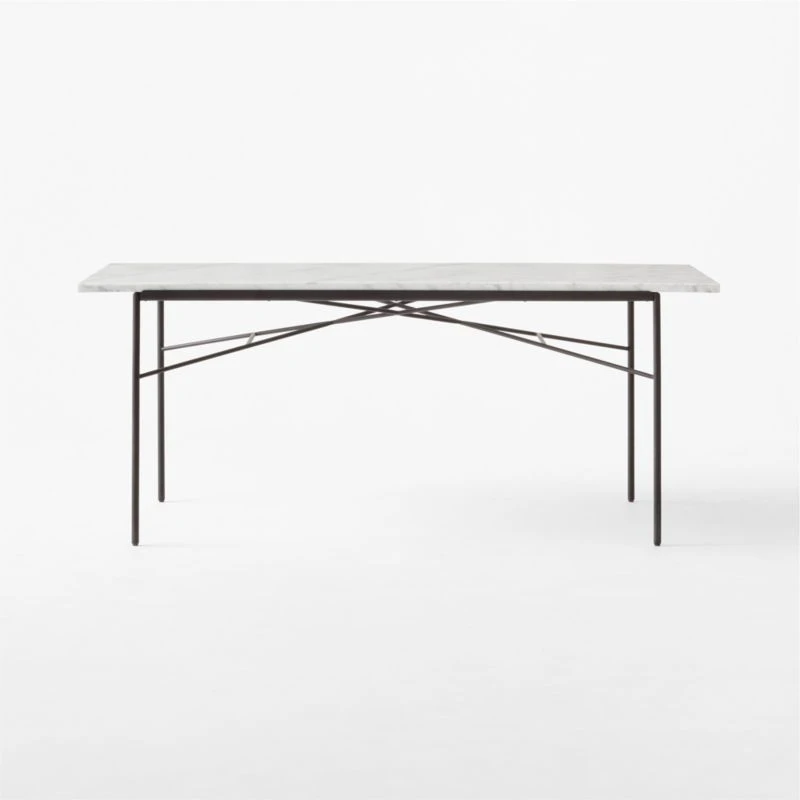 Pavilion Black Metal Outdoor Dining Table With Marble Top Model 6141 2 Pavilion Black Metal Outdoor Dining Table With Marble Top Model 6141 - Image 2