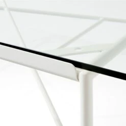 Pavilion Ivory Metal Outdoor Dining Table With Glass Top Model 6141 -Furniture Sales Store Pavilion6141IvDnTbWGlsTpAVSSS22