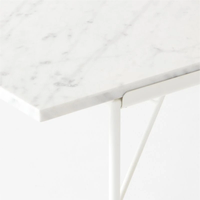 Pavilion Ivory Metal Outdoor Dining Table With Marble Top Model 6141 6 Pavilion Ivory Metal Outdoor Dining Table With Marble Top Model 6141 - Image 6