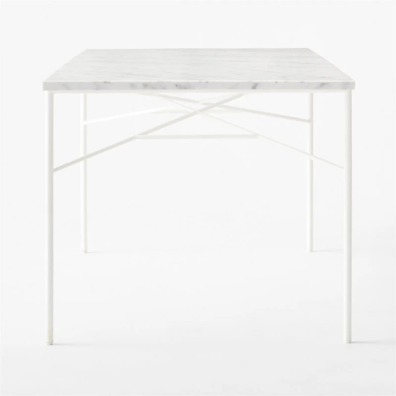 Pavilion Ivory Metal Outdoor Dining Table With Marble Top Model 6141 5 Pavilion Ivory Metal Outdoor Dining Table With Marble Top Model 6141 - Image 5