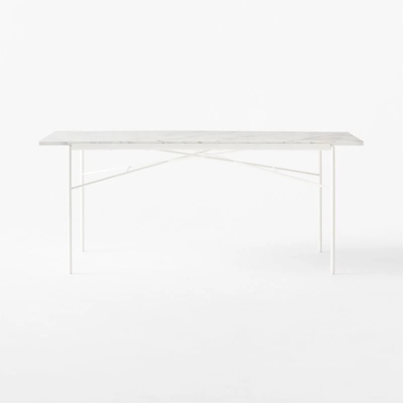 Pavilion Ivory Metal Outdoor Dining Table With Marble Top Model 6141 3 Pavilion Ivory Metal Outdoor Dining Table With Marble Top Model 6141 - Image 3