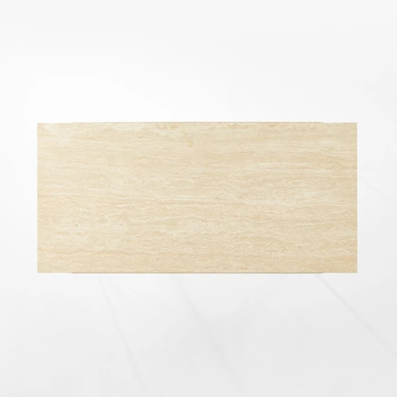 Pavilion Ivory Metal Outdoor Dining Table With Travertine Top Model 6141 7 Pavilion Ivory Metal Outdoor Dining Table With Travertine Top Model 6141 - Image 7