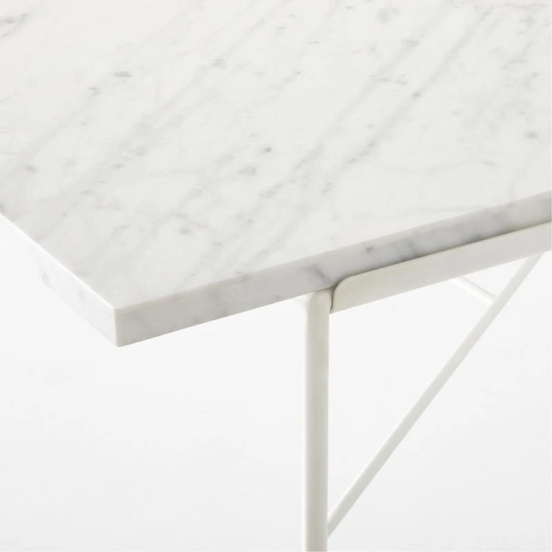 Pavilion Ivory Metal Outdoor Dining Table With Marble Top Large Model 6142 5 Pavilion Ivory Metal Outdoor Dining Table With Marble Top Large Model 6142 - Image 5