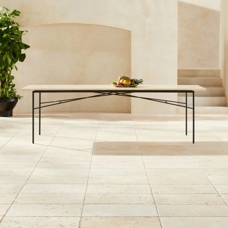 Large Pavilion Travertine Outdoor Dining Table Model 6142 1 Large Pavilion Travertine Outdoor Dining Table Model 6142