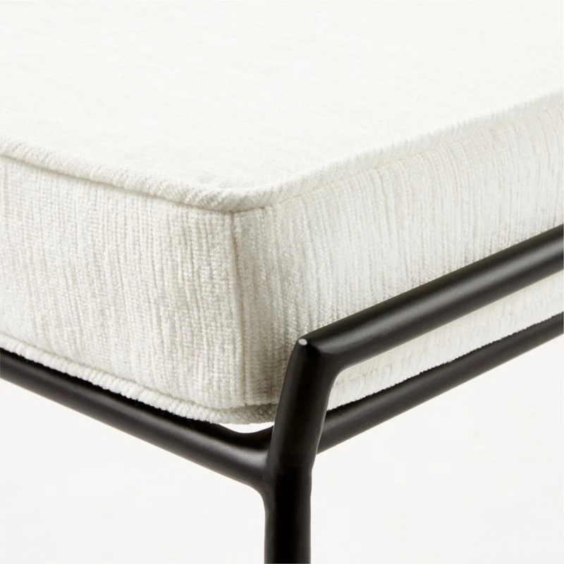 Pavilion Black Armless Outdoor Dining Chair With Ivory Sunbrella ® Cushion Model 6150 7 Pavilion Black Armless Outdoor Dining Chair With Ivory Sunbrella ® Cushion Model 6150 - Image 7