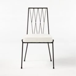 Pavilion Black Armless Outdoor Dining Chair With Ivory Sunbrella ® Cushion Model 6150 9 Pavilion Black Armless Outdoor Dining Chair With Ivory Sunbrella ® Cushion Model 6150 -Furniture Sales Store Pavilion6350IvArmlssDnChSOSSS21