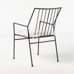 Pavilion Black Outdoor Dining Armchair With Ivory Sunbrella ® Cushion Model 6470 -Furniture Sales Store Pavilion6470IvyDiningChr3QBSSS21 2