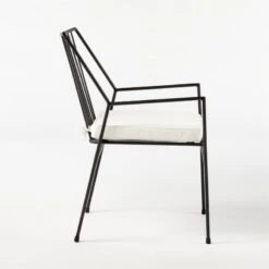 Pavilion Black Outdoor Dining Armchair With Ivory Sunbrella ® Cushion Model 6470 -Furniture Sales Store Pavilion6470IvyDiningChrSDSSS21 2