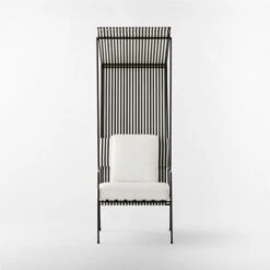 Pavilion Black Outdoor Cabana Chair With Sunbrella Cushion And Shade Model 6571 -Furniture Sales Store PavilionMd6530BkCbChrNSdSOSSS22