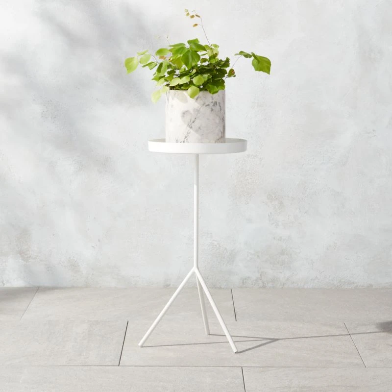Pavilion White Cocktail Table/Plant Stand 21.5" 2 Pavilion White Cocktail Table/Plant Stand 21.5" - Image 2