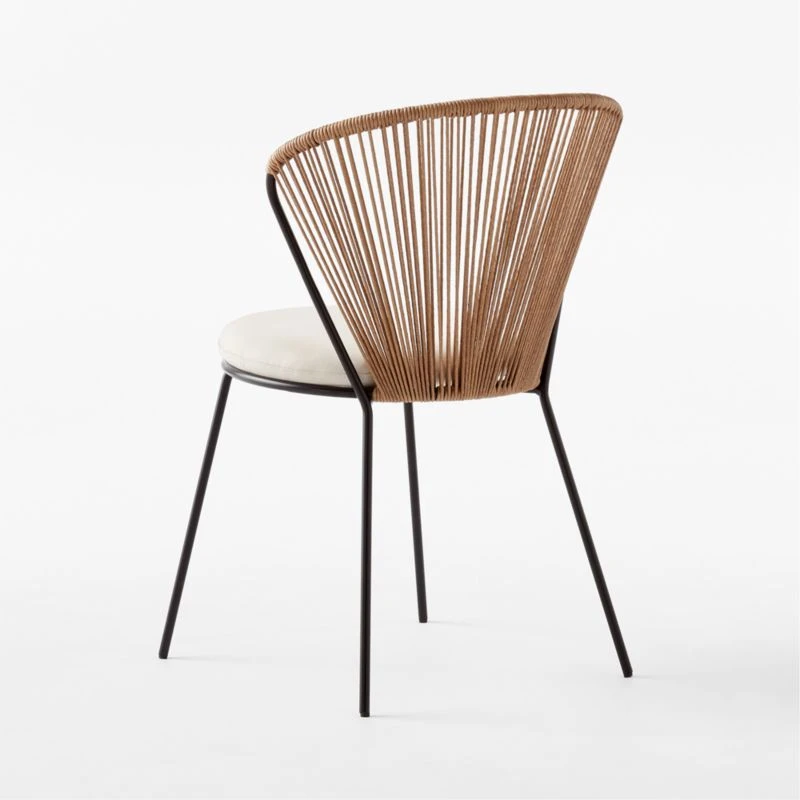 Peek Rattan Outdoor Dining Chair With Ivory Sunbrella® Cushion 7 Peek Rattan Outdoor Dining Chair With Ivory Sunbrella® Cushion - Image 7