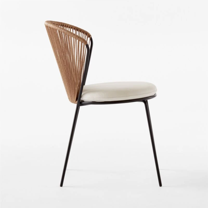 Peek Rattan Outdoor Dining Chair With Ivory Sunbrella® Cushion 6 Peek Rattan Outdoor Dining Chair With Ivory Sunbrella® Cushion - Image 6