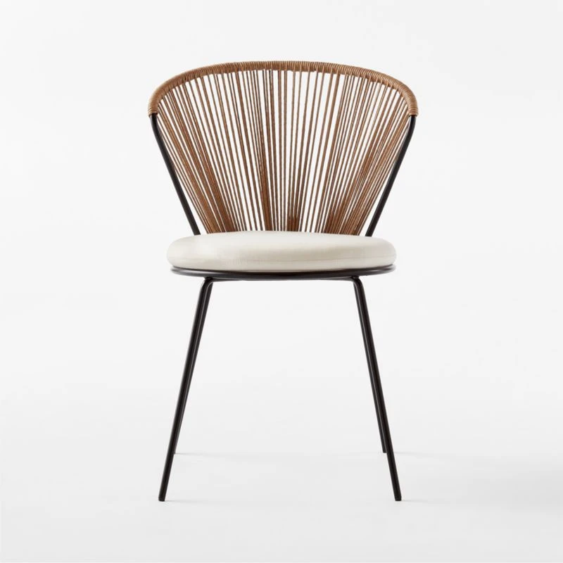 Peek Rattan Outdoor Dining Chair With Ivory Sunbrella® Cushion 4 Peek Rattan Outdoor Dining Chair With Ivory Sunbrella® Cushion - Image 4