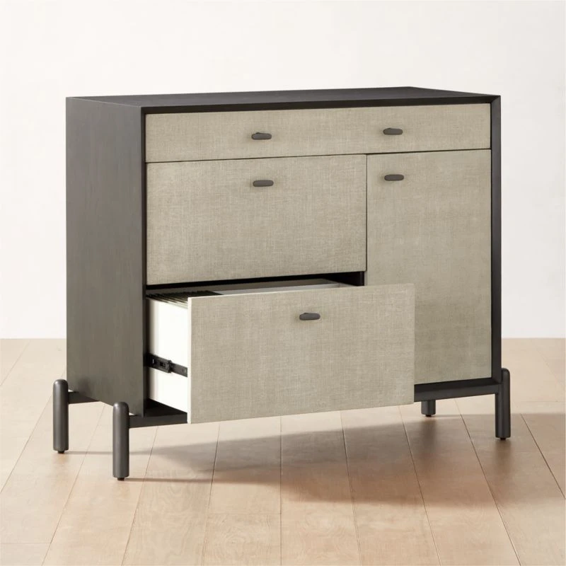 Perch Lacquered Linen File Cabinet 2 Perch Lacquered Linen File Cabinet - Image 2