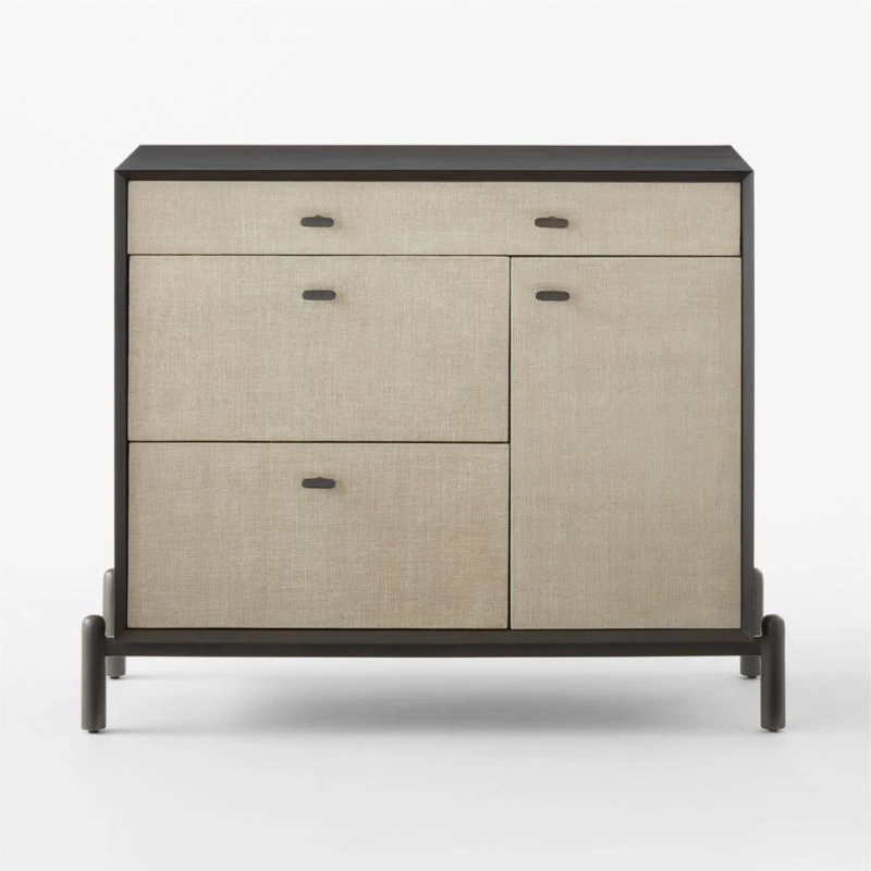 Perch Lacquered Linen File Cabinet 3 Perch Lacquered Linen File Cabinet - Image 3