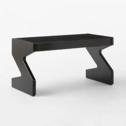 Perno 2-Drawer High-Gloss Black Oak Wood Desk -Furniture Sales Store PernoDesk3QBSSS23