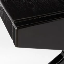 Perno 2-Drawer High-Gloss Black Oak Wood Desk -Furniture Sales Store PernoDeskAVSSS23