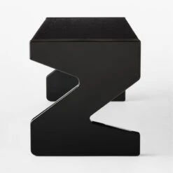 Perno 2-Drawer High-Gloss Black Oak Wood Desk -Furniture Sales Store PernoDeskSDSSS23