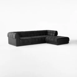 Pezzo 4-Piece L-Shaped Black Leather Sectional Sofa With Left Arm 8 Pezzo 4-Piece L-Shaped Black Leather Sectional Sofa With Left Arm -Furniture Sales Store Pezzo4PcBlkLthrLASect3QSSS23