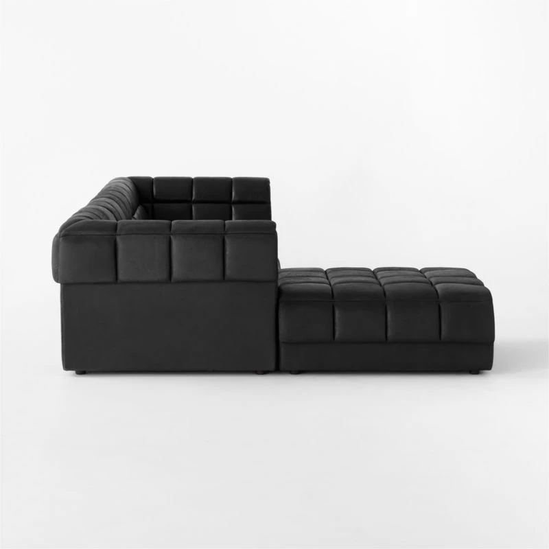 Pezzo 4-Piece L-Shaped Black Leather Sectional Sofa With Right Arm 4 Pezzo 4-Piece L-Shaped Black Leather Sectional Sofa With Right Arm - Image 4