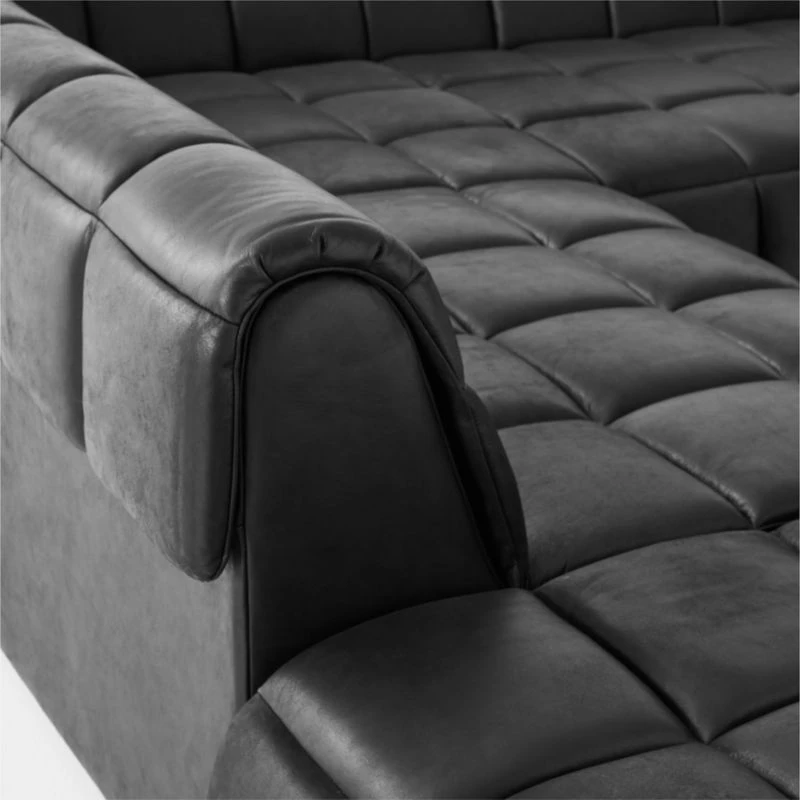 Pezzo 6-Piece L-Shaped Black Leather Sectional Sofa With Left Arm 7 Pezzo 6-Piece L-Shaped Black Leather Sectional Sofa With Left Arm - Image 7