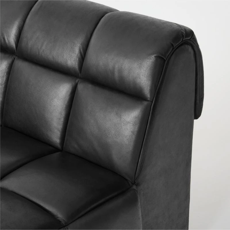 Pezzo 6-Piece L-Shaped Black Leather Sectional Sofa With Right Arm 6 Pezzo 6-Piece L-Shaped Black Leather Sectional Sofa With Right Arm - Image 6