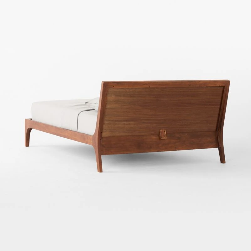 Pietro Woven Ivory Leather Queen Bed 5 Pietro Woven Ivory Leather Queen Bed - Image 5