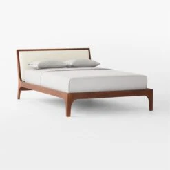 Pietro Woven Ivory Leather Queen Bed 8 Pietro Woven Ivory Leather Queen Bed -Furniture Sales Store PietroWovenIvryLthrQBed3QSSF22