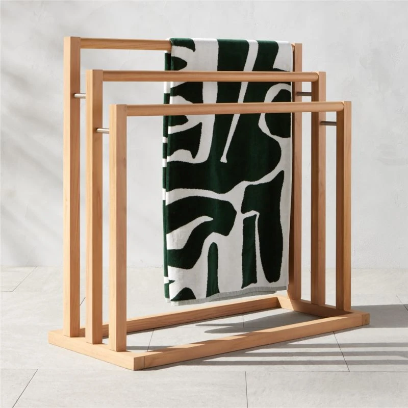 Pinet Teak Outdoor Towel Rack 2 Pinet Teak Outdoor Towel Rack - Image 2
