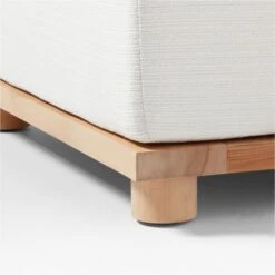 Pinet Teak Outdoor Ottoman With Textured Ivory Perennials® Cushion 9 Pinet Teak Outdoor Ottoman With Textured Ivory Perennials® Cushion -Furniture Sales Store PinetTeakOttomanAVSSS23