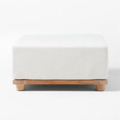 Pinet Teak Outdoor Ottoman With Textured Ivory Perennials® Cushion 7 Pinet Teak Outdoor Ottoman With Textured Ivory Perennials® Cushion -Furniture Sales Store PinetTeakOttomanSOSSS23