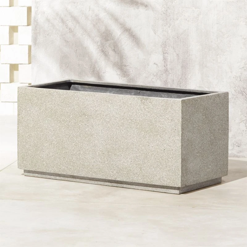 Playa Rectangular Grey Stone Indoor/Outdoor Planter Set Of 2 1 Playa Rectangular Grey Stone Indoor/Outdoor Planter Set Of 2
