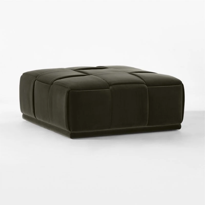 Pointe Black Velvet Ottoman 3 Pointe Black Velvet Ottoman - Image 3
