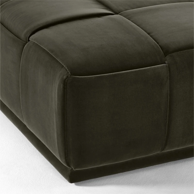 Pointe Black Velvet Ottoman 4 Pointe Black Velvet Ottoman - Image 4