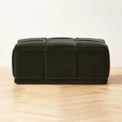 Pointe Black Velvet Ottoman