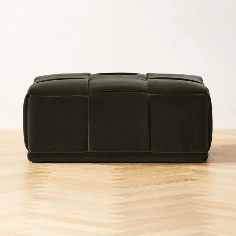 Pointe Black Velvet Ottoman 1 Pointe Black Velvet Ottoman