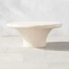 Pompeo Round Ivory Cast Resin Outdoor Coffee Table Large