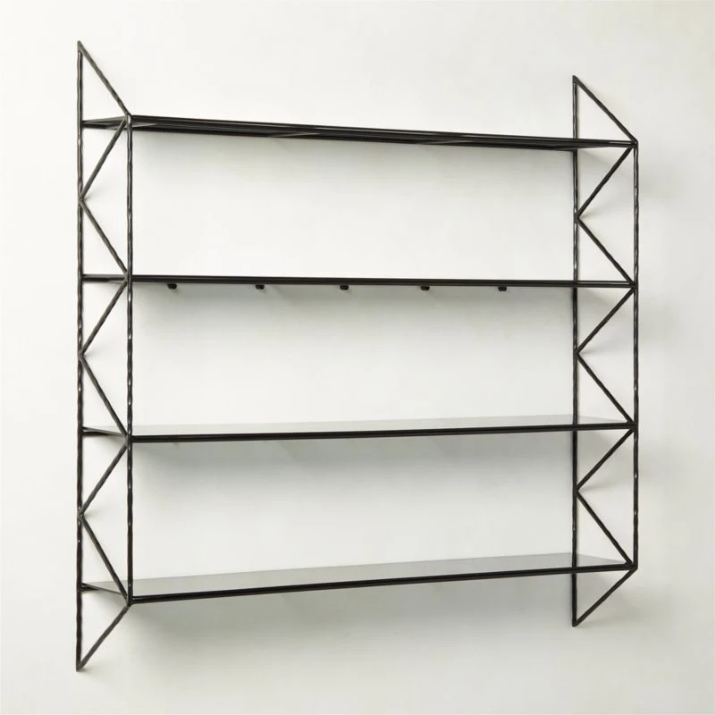 Ponte Black Metal Wall Mount Bookshelf Wide 3 Ponte Black Metal Wall Mount Bookshelf Wide - Image 3