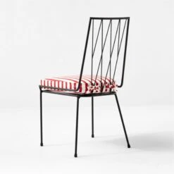 Pavilion Black Armless Outdoor Dining Chair With Striped Sunbrella ® Cushion Model 6150 Set Of 2 10 Pavilion Black Armless Outdoor Dining Chair With Striped Sunbrella ® Cushion Model 6150 Set Of 2 -Furniture Sales Store PvlnBkALDnChrWStdChM61503QBSSS22 2