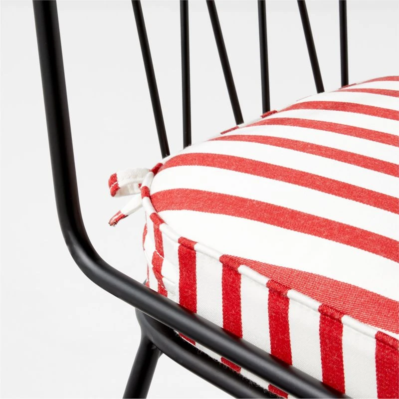 Pavilion Black Armless Outdoor Dining Chair With Striped Sunbrella ® Cushion Model 6150 Set Of 2 6 Pavilion Black Armless Outdoor Dining Chair With Striped Sunbrella ® Cushion Model 6150 Set Of 2 - Image 6