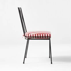 Pavilion Black Armless Outdoor Dining Chair With Striped Sunbrella ® Cushion Model 6150 Set Of 2 9 Pavilion Black Armless Outdoor Dining Chair With Striped Sunbrella ® Cushion Model 6150 Set Of 2 -Furniture Sales Store PvlnBkALDnChrWStdChM6150SDSSS22 2