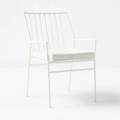 Pavilion Ivory Outdoor Dining Armchair With Ivory Sunbrella Cushion Model 6470 -Furniture Sales Store PvlnIvDngChrWIvyChM64703QSSS22